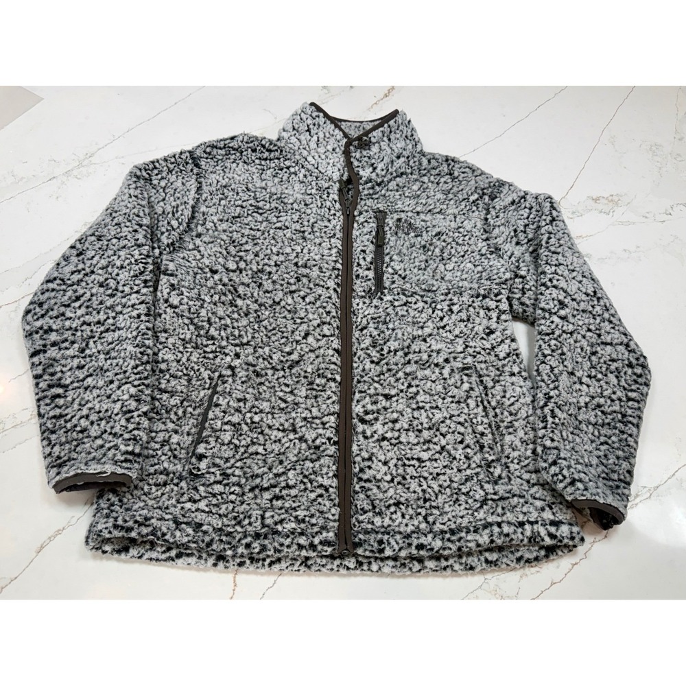 Victoria Secret PINK Sherpa Quarter Zip Frosted Marel Grey Size Med RARE